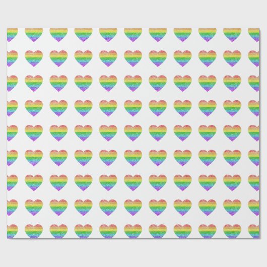 Regenbogenherz-Packpapier Geschenkpapier (Flach)