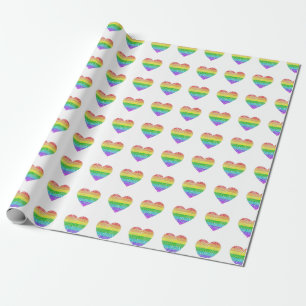 Regenbogenherz-Packpapier Geschenkpapier