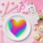 Regenbogenherz Pappteller (Party)