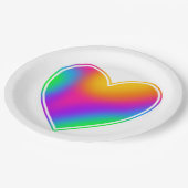 Regenbogenherz Pappteller (Schrägansicht)