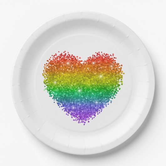 Regenbogenherz Pappteller (Vorderseite)