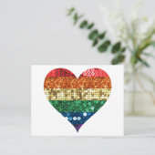 Regenbogenherz Postkarte (Stehend Vorderseite)