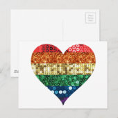 Regenbogenherz Postkarte (Vorne/Hinten)