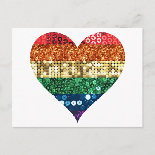 Regenbogenherz Postkarte (Vorderseite)
