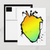 Regenbogenherz Postkarte (Vorne/Hinten)