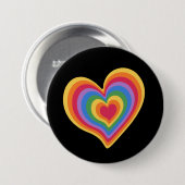 Regenbogenherz. Pride Gay Liebe Button (Vorne & Hinten)