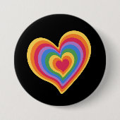 Regenbogenherz. Pride Gay Liebe Button (Vorderseite)