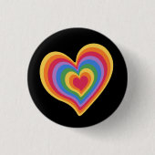 Regenbogenherz. Pride Gay Liebe Button (Vorderseite)