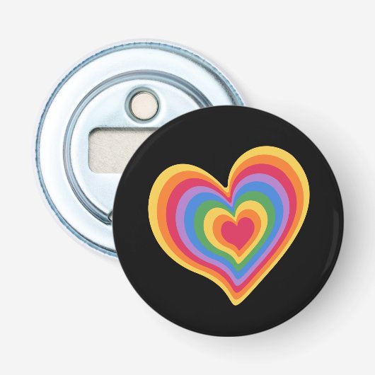Regenbogenherz. Pride Gay Liebe Flaschenöffner (Vorderseite)