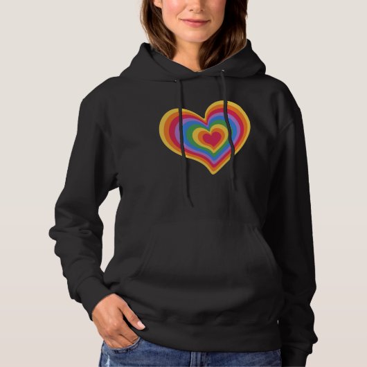 Regenbogenherz. Pride Gay Liebe Hoodie (Vorderseite)
