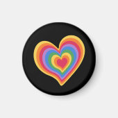 Regenbogenherz. Pride Gay Liebe Magnet (Vorne)