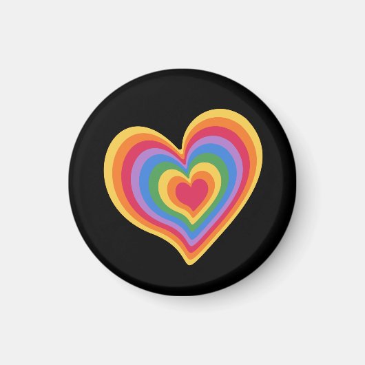 Regenbogenherz. Pride Gay Liebe Magnet (Vorne)