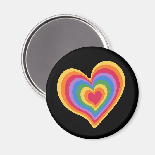 Regenbogenherz. Pride Gay Liebe Magnet (Vorderseite/Rückseite)