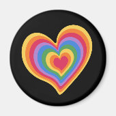 Regenbogenherz. Pride Gay Liebe Magnet (Vorne)