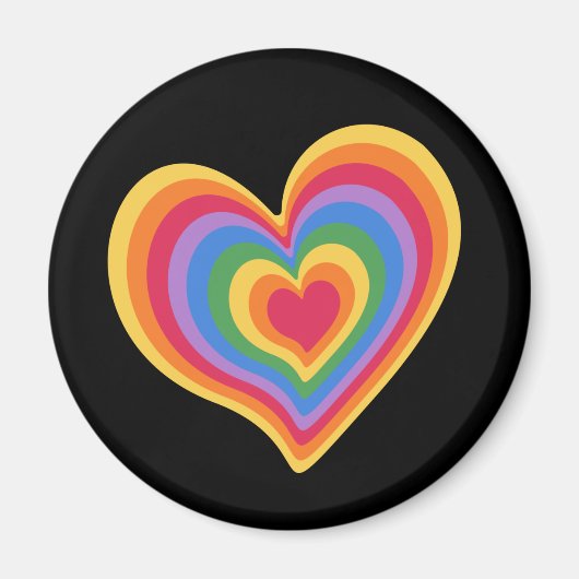 Regenbogenherz. Pride Gay Liebe Magnet (Vorne)