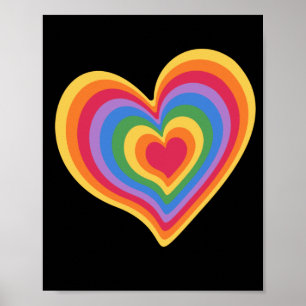 Regenbogenherz. Pride Gay Liebe Poster