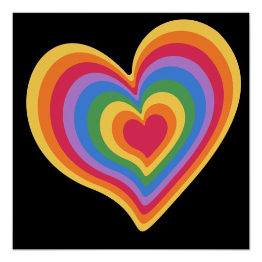 Regenbogenherz. Pride Gay Liebe Poster (Vorderseite)