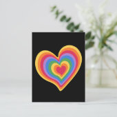 Regenbogenherz. Pride Gay Liebe Postkarte (Stehend Vorderseite)