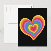 Regenbogenherz. Pride Gay Liebe Postkarte (Vorne/Hinten)