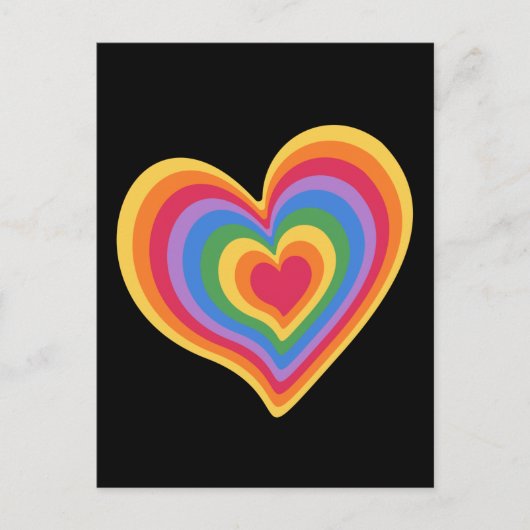 Regenbogenherz. Pride Gay Liebe Postkarte (Vorderseite)