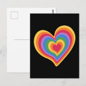 Regenbogenherz. Pride Gay Liebe Postkarte (Vorne/Hinten)