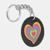 Regenbogenherz. Pride Gay Liebe Schlüsselanhänger (Vorderseite links)