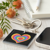 Regenbogenherz. Pride Gay Liebe Schlüsselanhänger (Vorderseite rechts)