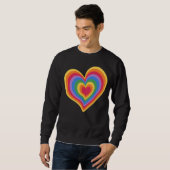 Regenbogenherz. Pride Gay Liebe Sweatshirt (Vorne ganz)