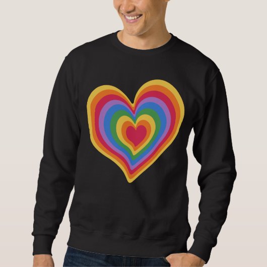 Regenbogenherz. Pride Gay Liebe Sweatshirt (Vorderseite)