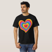 Regenbogenherz. Pride Gay Liebe T - Shirt (Vorne ganz)