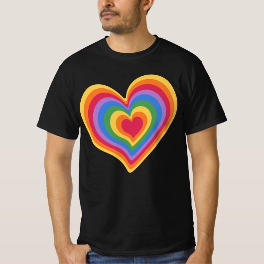 Regenbogenherz. Pride Gay Liebe T - Shirt (Vorderseite)