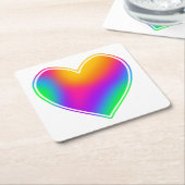 Regenbogenherz Rechteckiger Pappuntersetzer (angewinkelt)