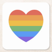 Regenbogenherz Rechteckiger Pappuntersetzer (Vorderseite)