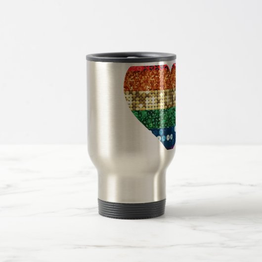 Regenbogenherz Reisebecher (Mittel)