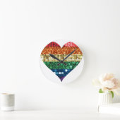 Regenbogenherz Runde Wanduhr (Zuhause)