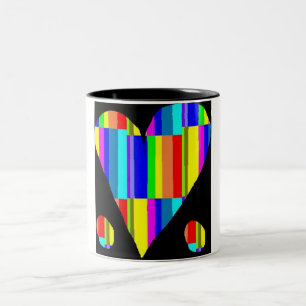 Regenbogenherz-Tasse Zweifarbige Tasse