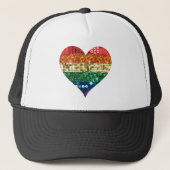 Regenbogenherz Truckerkappe (Vorderseite)