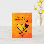 Regenbogenherz und Schmetterling Karte (Gelbe Blume)