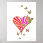 Regenbogenherz und Schmetterling Poster (Vorne)