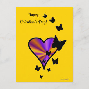 Regenbogenherz und Schmetterling Postkarte