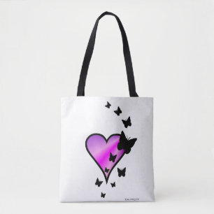 Regenbogenherz und Schmetterling Tasche