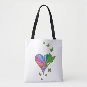 Regenbogenherz und Schmetterling Tasche