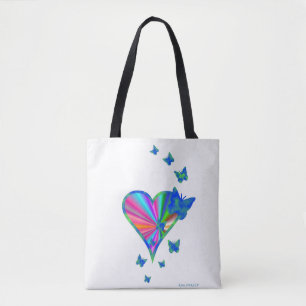 Regenbogenherz und Schmetterling Tasche