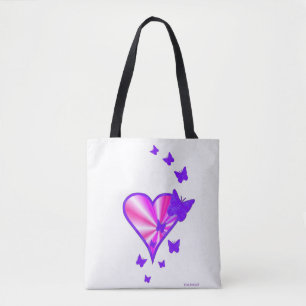 Regenbogenherz und Schmetterling Tasche
