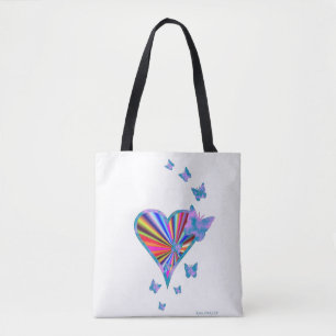 Regenbogenherz und Schmetterling Tasche