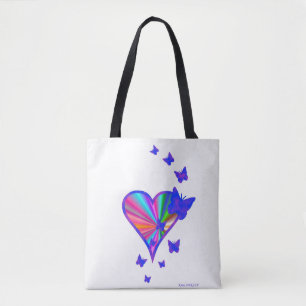 Regenbogenherz und Schmetterling Tasche