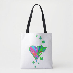 Regenbogenherz und Schmetterling Tasche