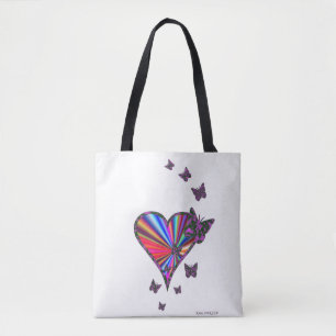 Regenbogenherz und Schmetterling Tasche