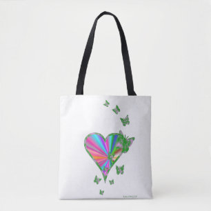 Regenbogenherz und Schmetterling Tasche