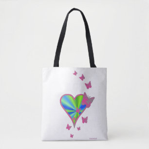 Regenbogenherz und Schmetterling Tasche